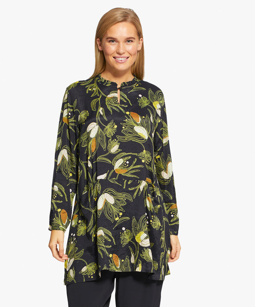 GOLDAS TUNIC, Green Sheen