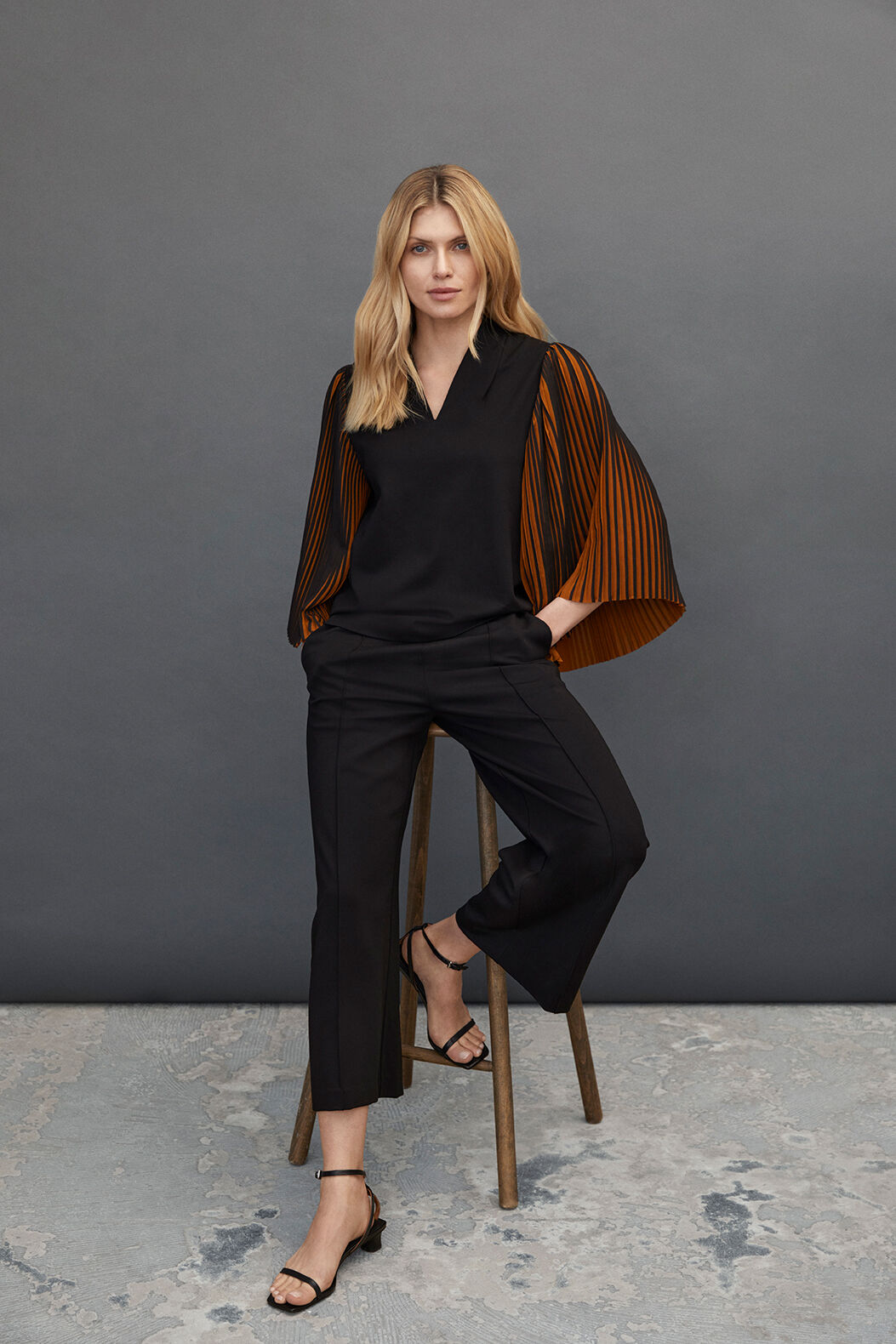 BIRGITTE JERSEY TOP, Black/Monk