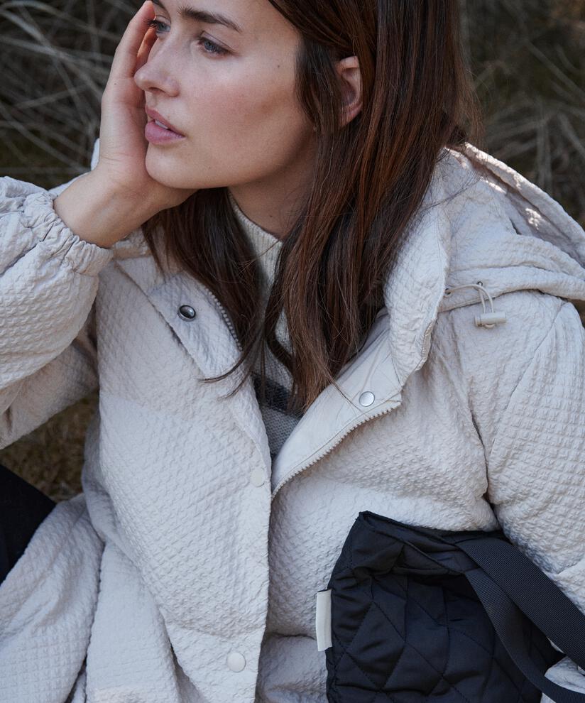 Tasha Down Coat, Purmice stone