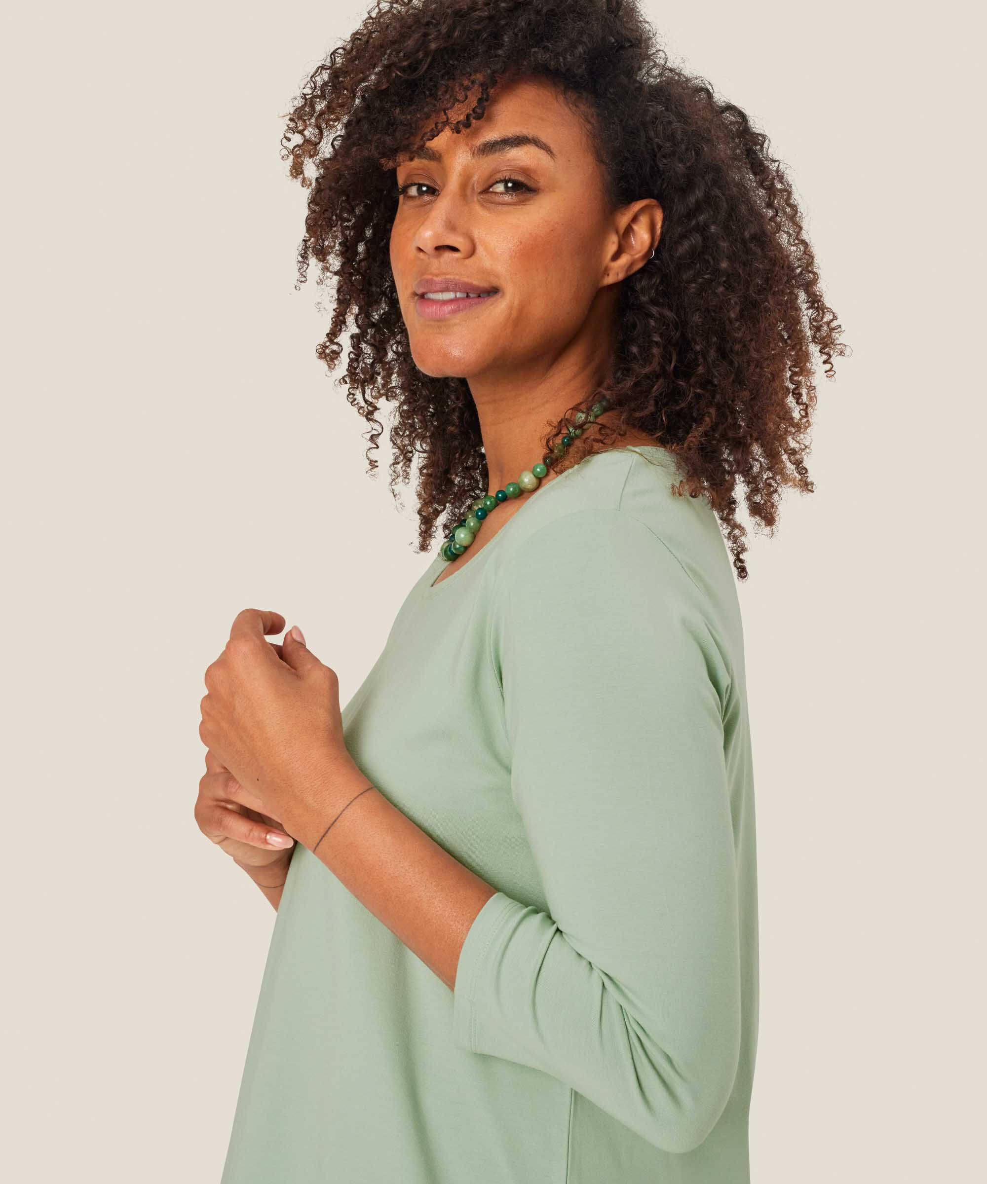 Cecille JERSEY Top, Frosty Green