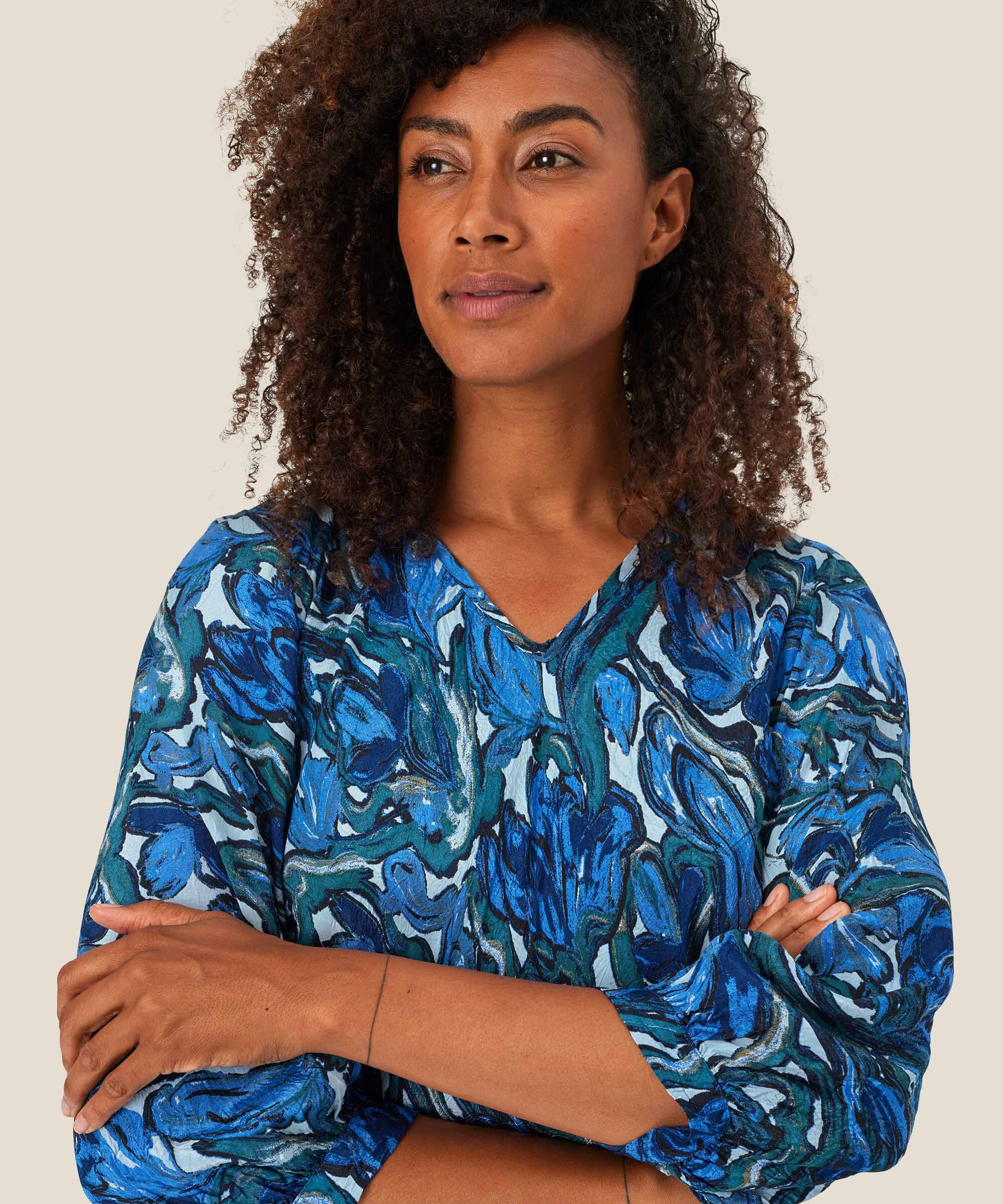 Katasis Blouse, Blue Fog