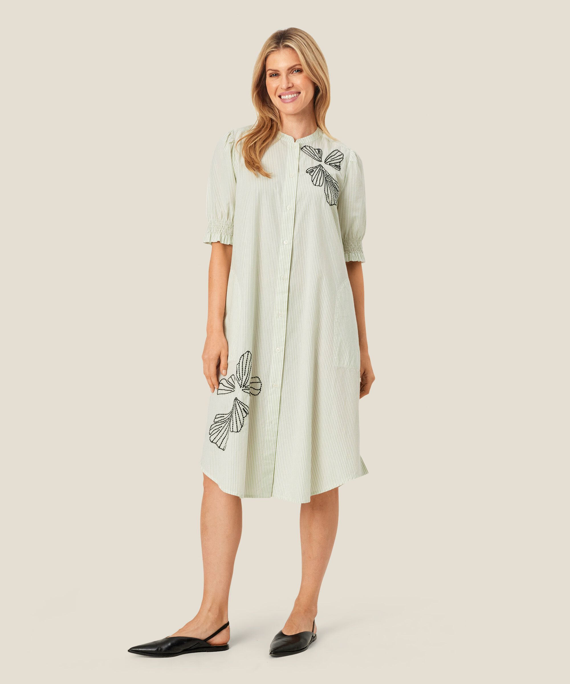 Nomi Shirt Dress, Frosty Green