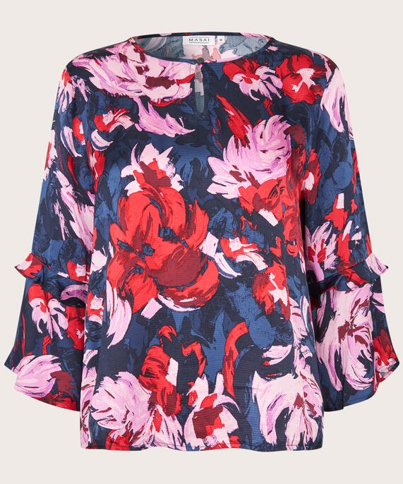 Bimelda Blouse, Scarlet Sage