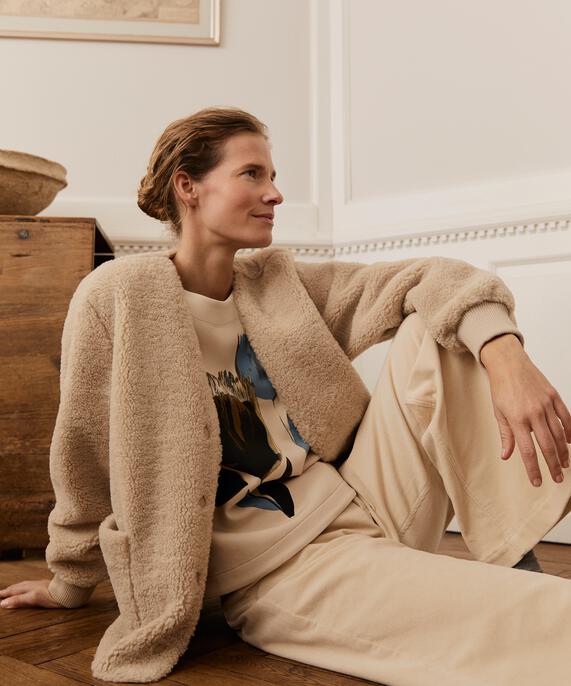 Junte Teddy Fleece Jacket, Fog