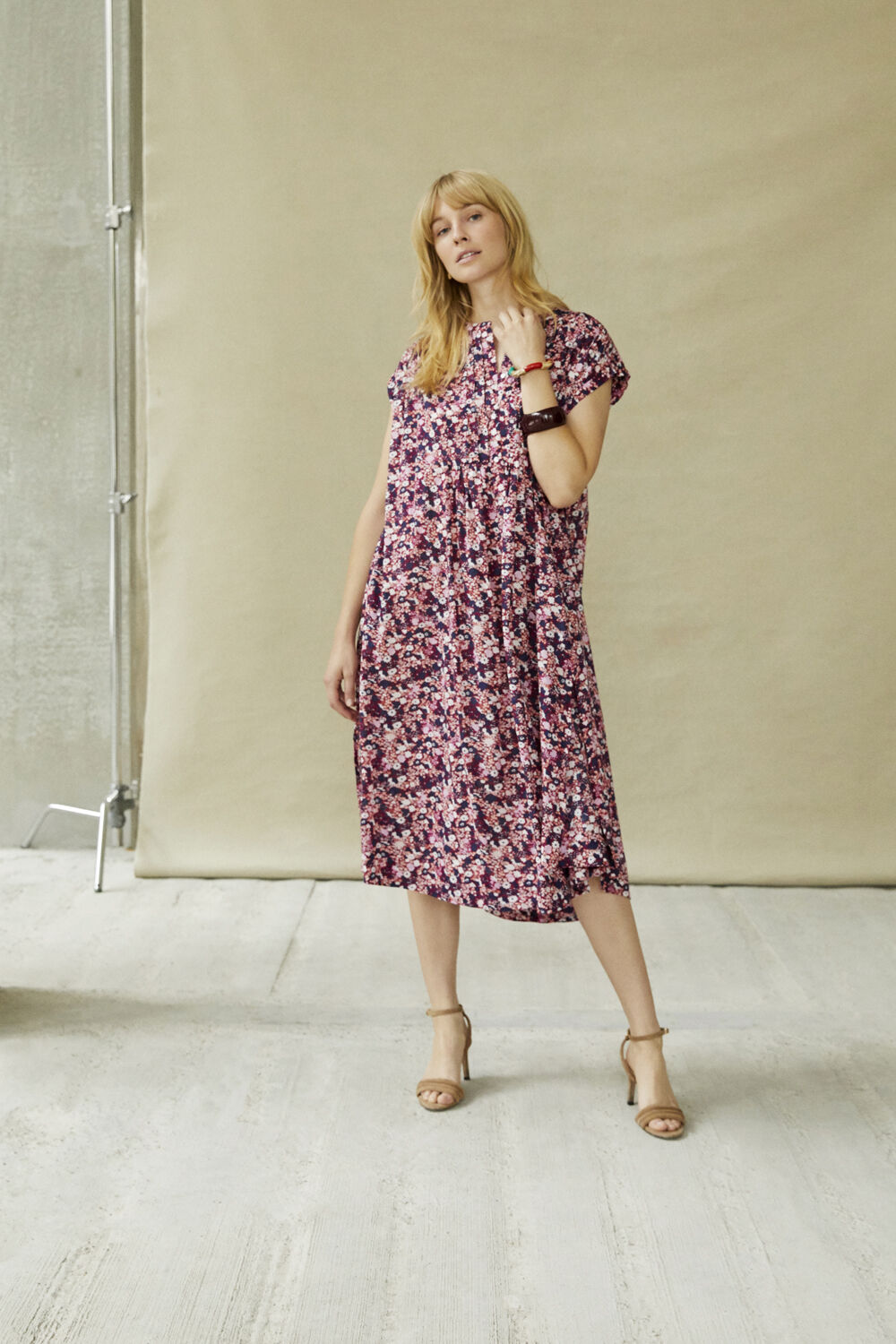 Nylifa Dress - Beet Red, Renie Bracelet - Poinsettia, Raveira Bracelet - Beet Red