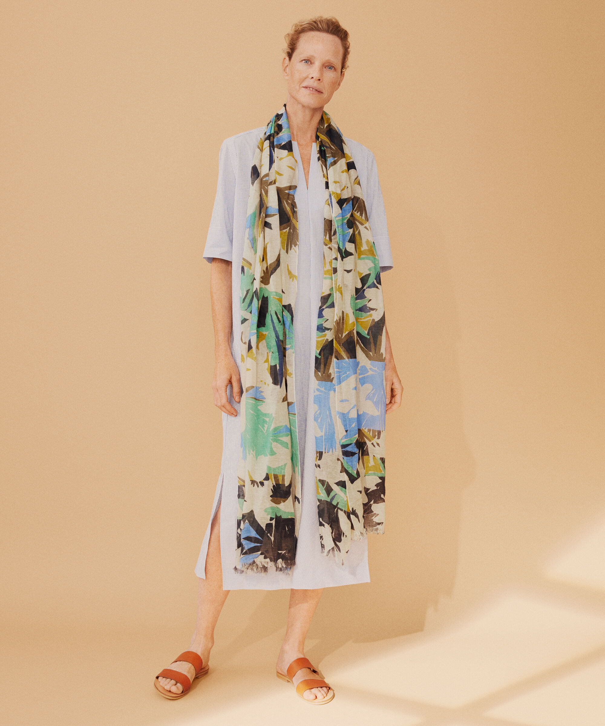 Azuko Scarf, Dusky Green