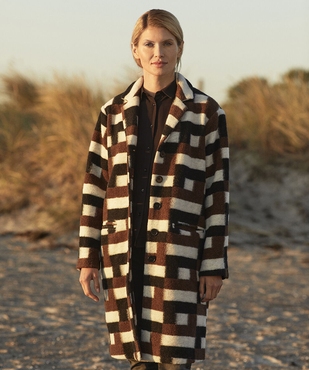Nvlt berber discount longline plaid coat
