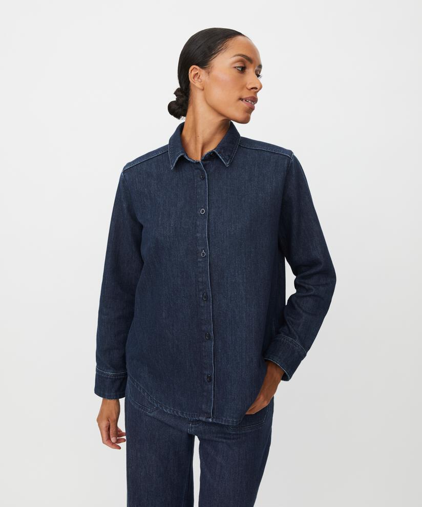 Ishana Denim Shirt, Dark Denim
