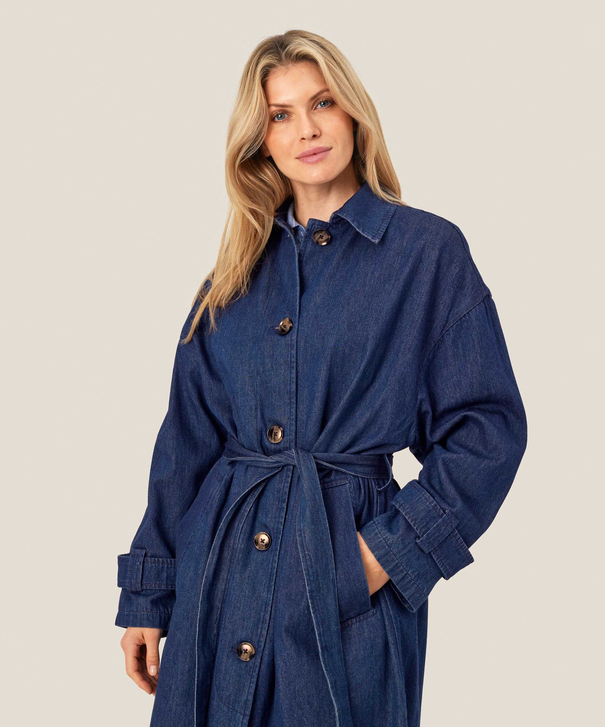 Tamar Denim Coat, Dark Denim