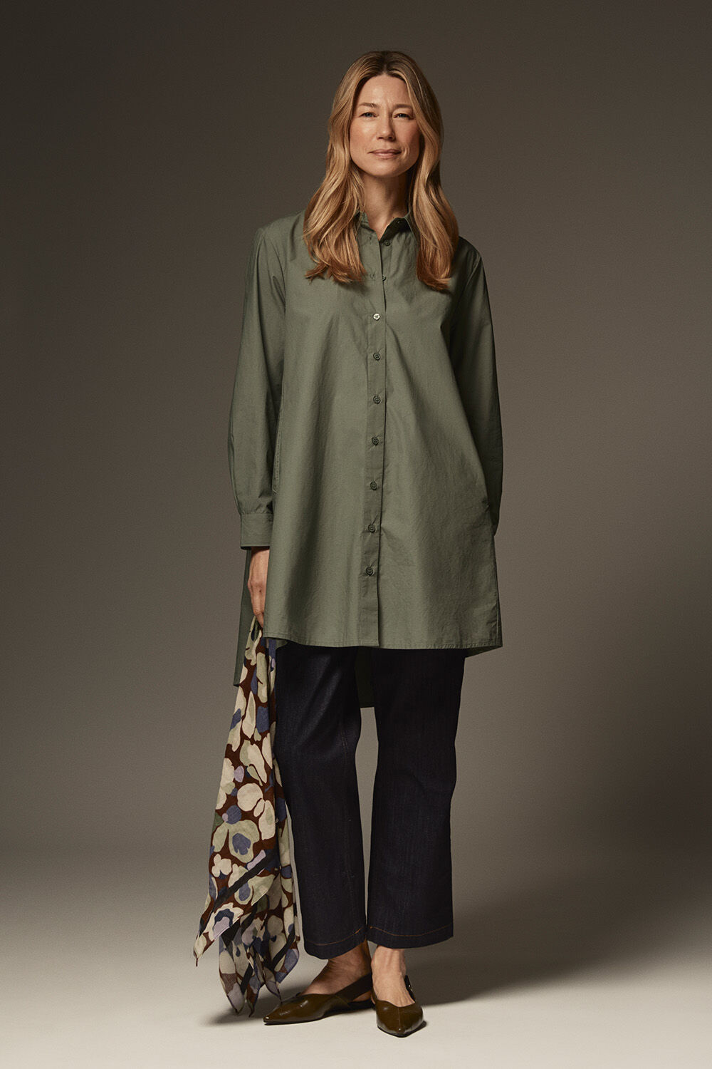 Ingebeth Shirt - Duck Green, Passang Denim Trousers - Dark Denim