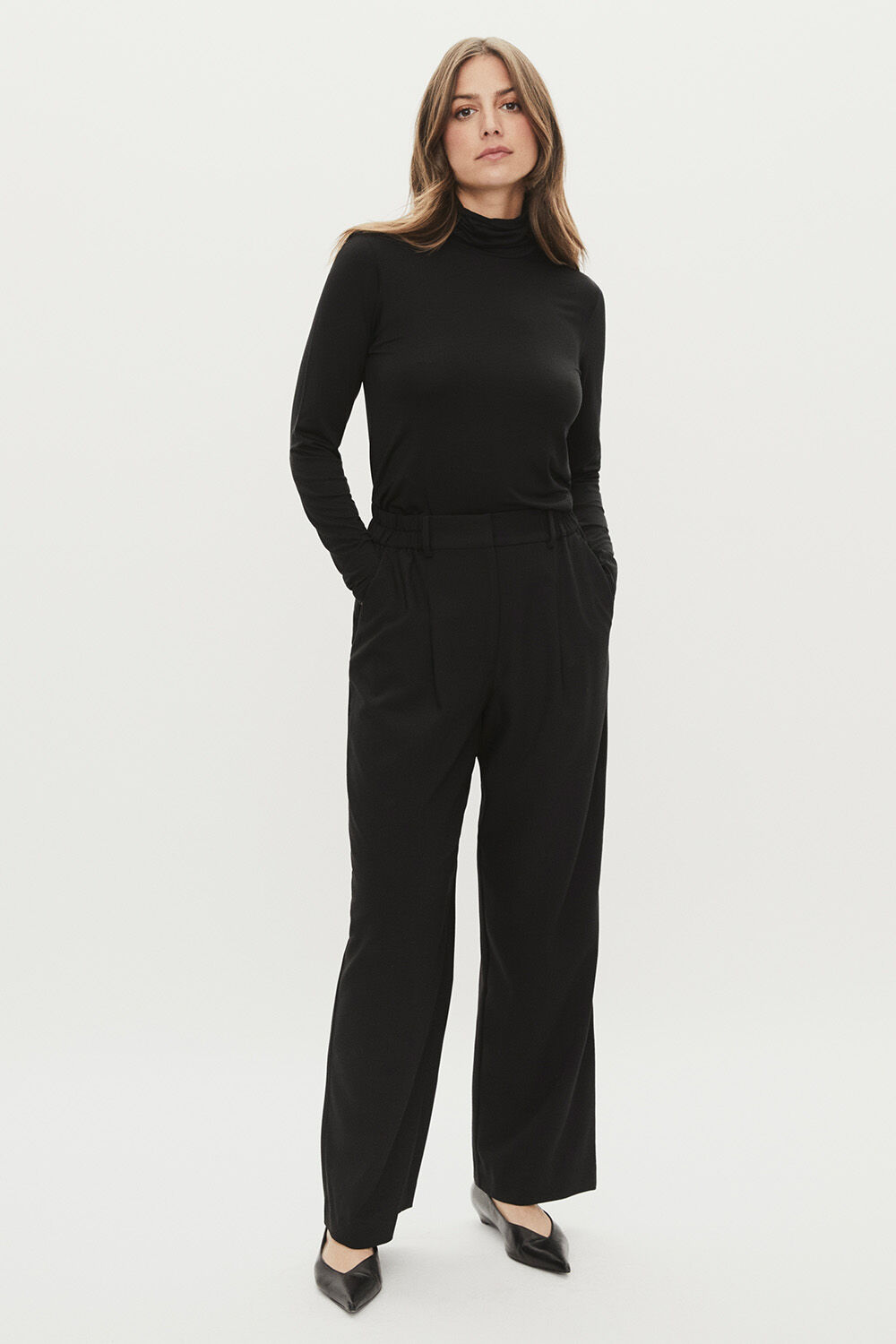 Brooklyn JERSEY Top - Black, Pryscian Trousers - Black