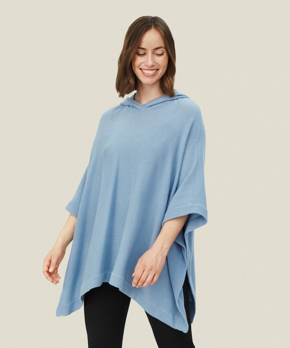 FOTINI PONCHO, Faded Denim
