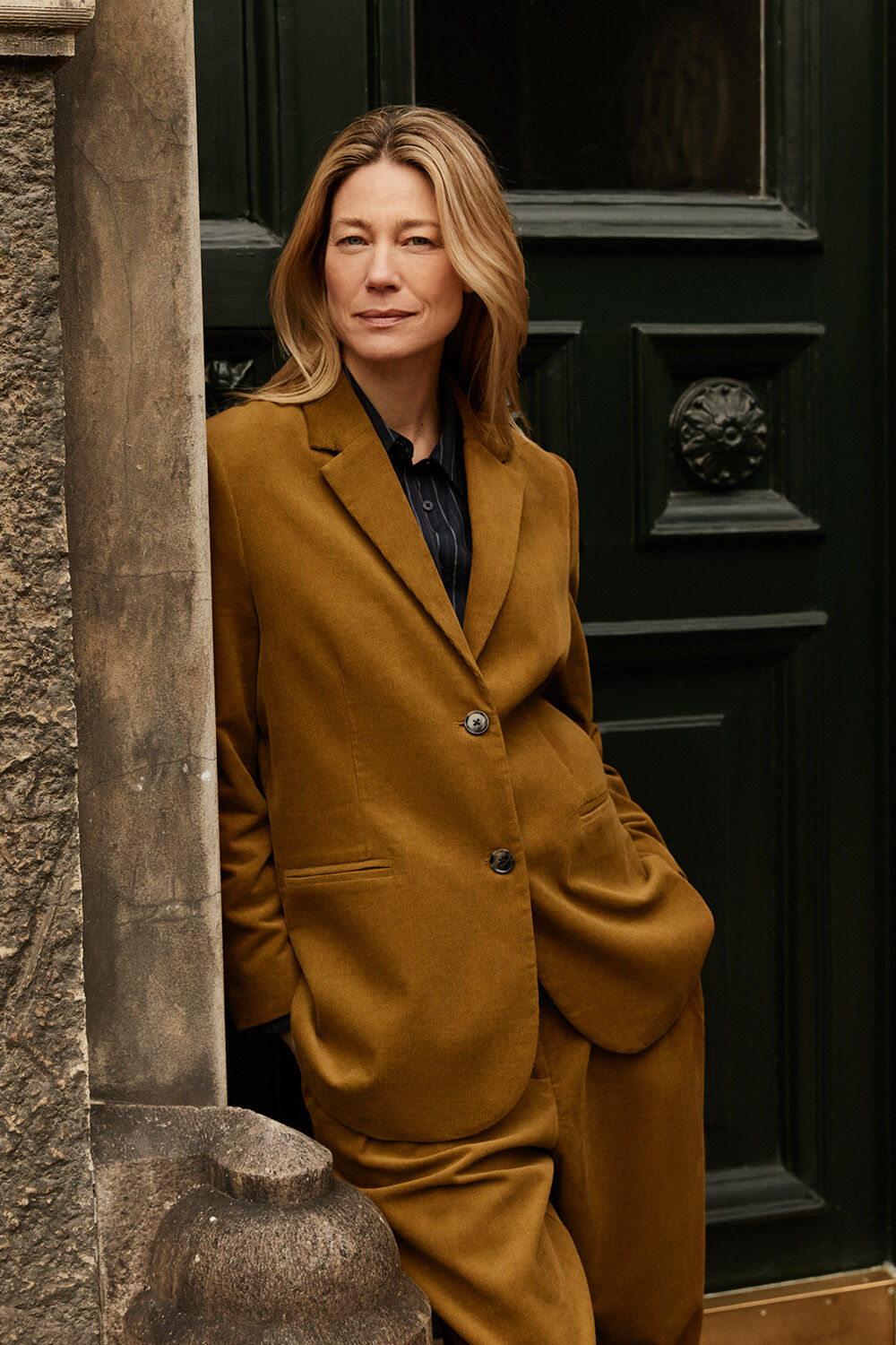 Jaxi Jacket - Breen, Imma Shirt - Navy Blazer, Perli Trousers - Breen