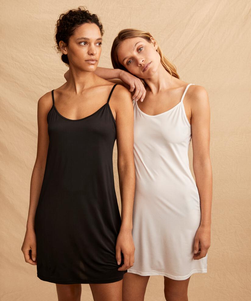 Helle Slip Dress, Black
