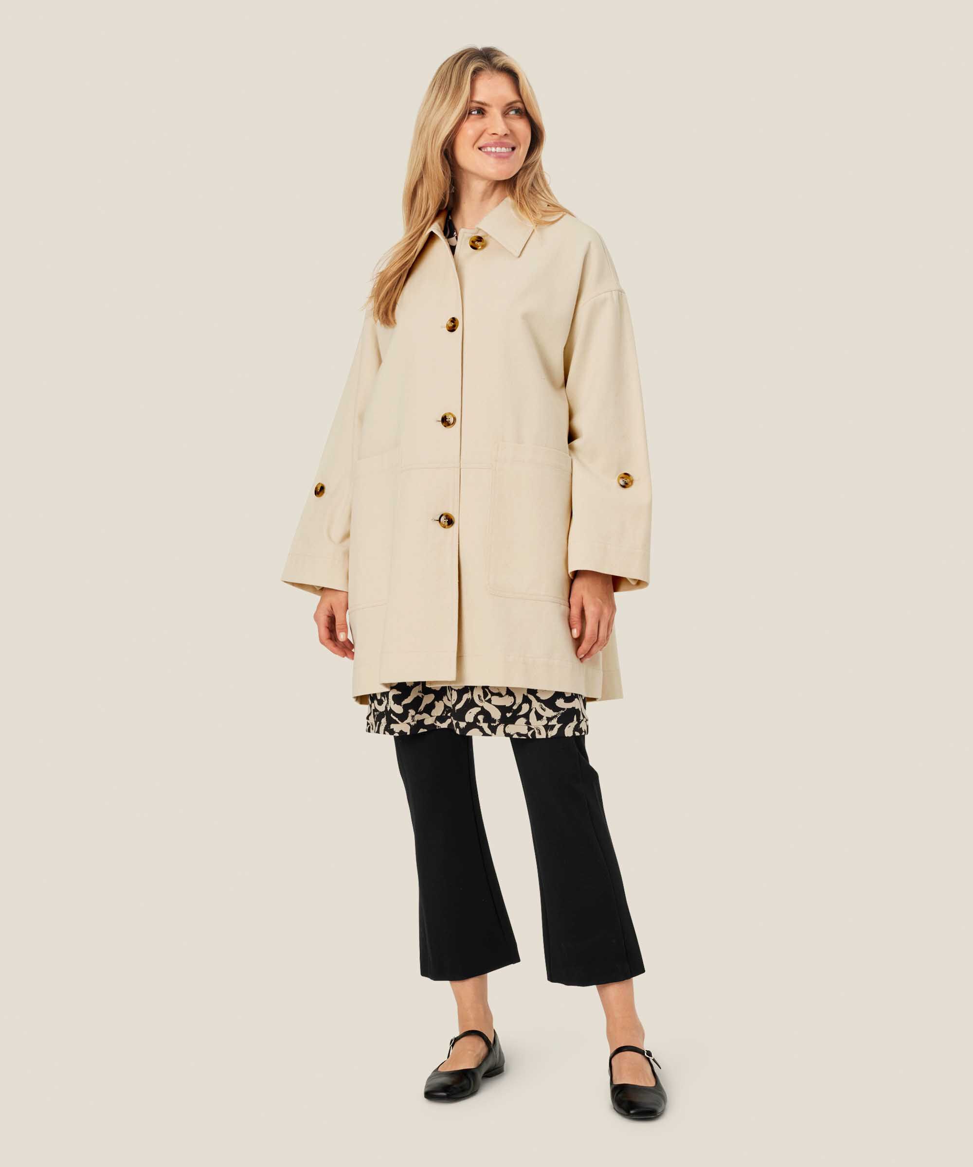 Teddie Coat, Oyster White