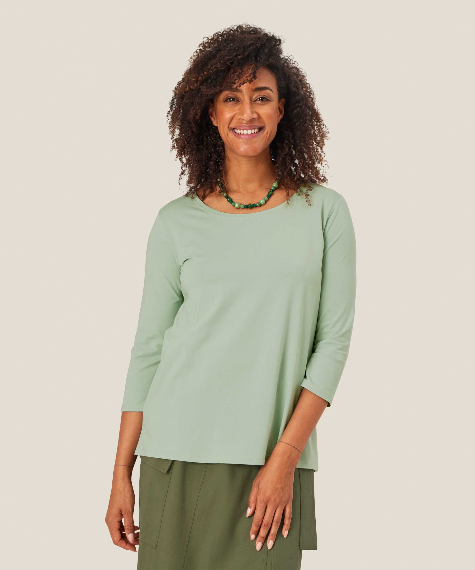 Cecille JERSEY Top, Frosty Green