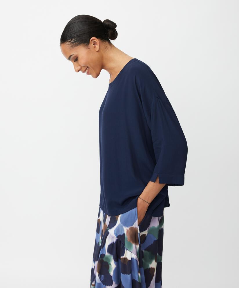 Becca Blouse, Navy Blazer