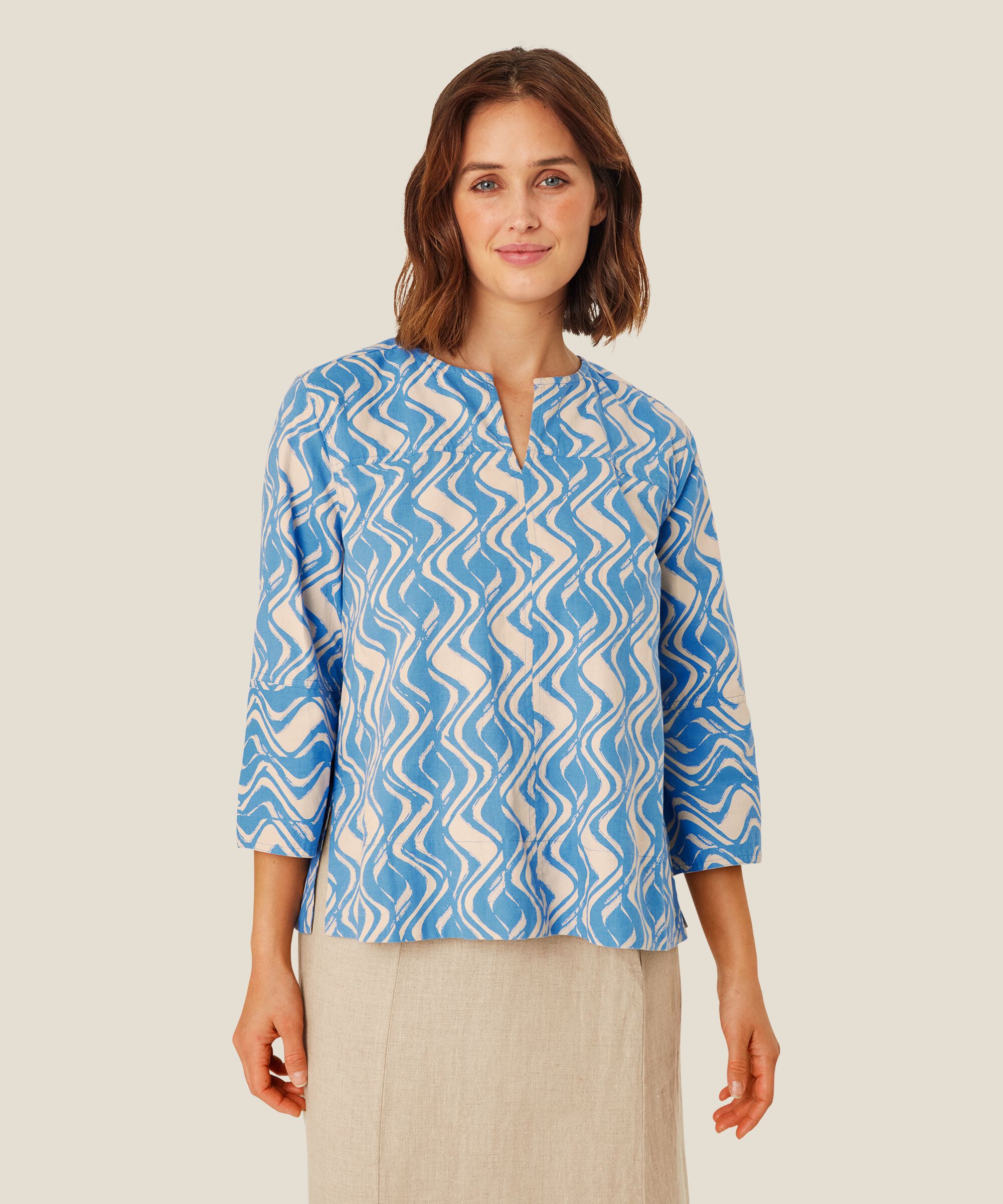 Deirdra Blouse, Blue Bonnet