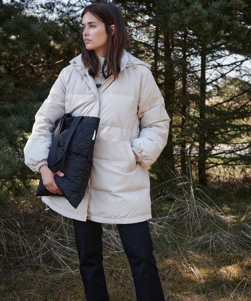 Tasha Down Coat, Purmice stone