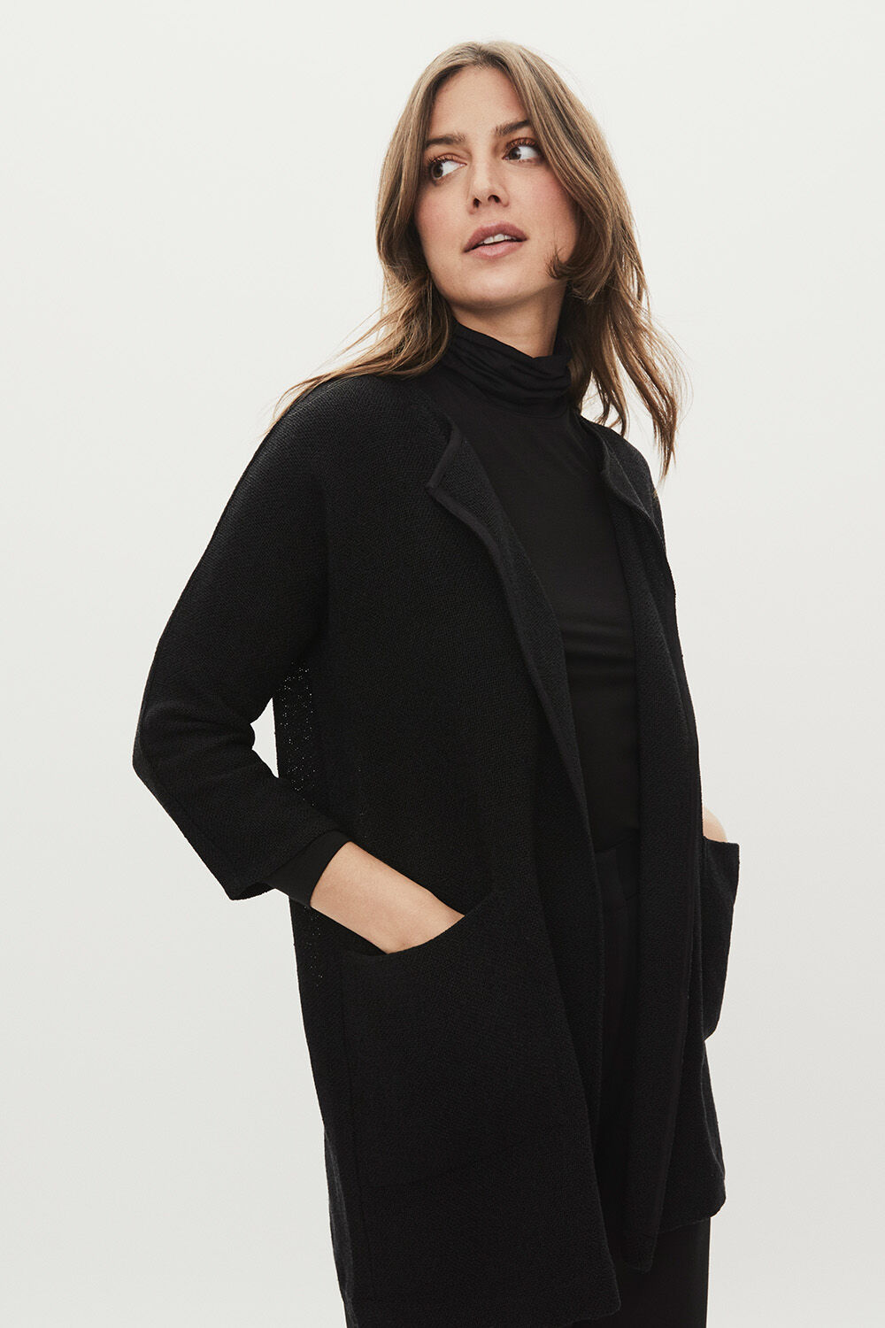 Jarmis Jacket - Black, Brooklyn JERSEY Top - Black, Pryscian Trousers - Black