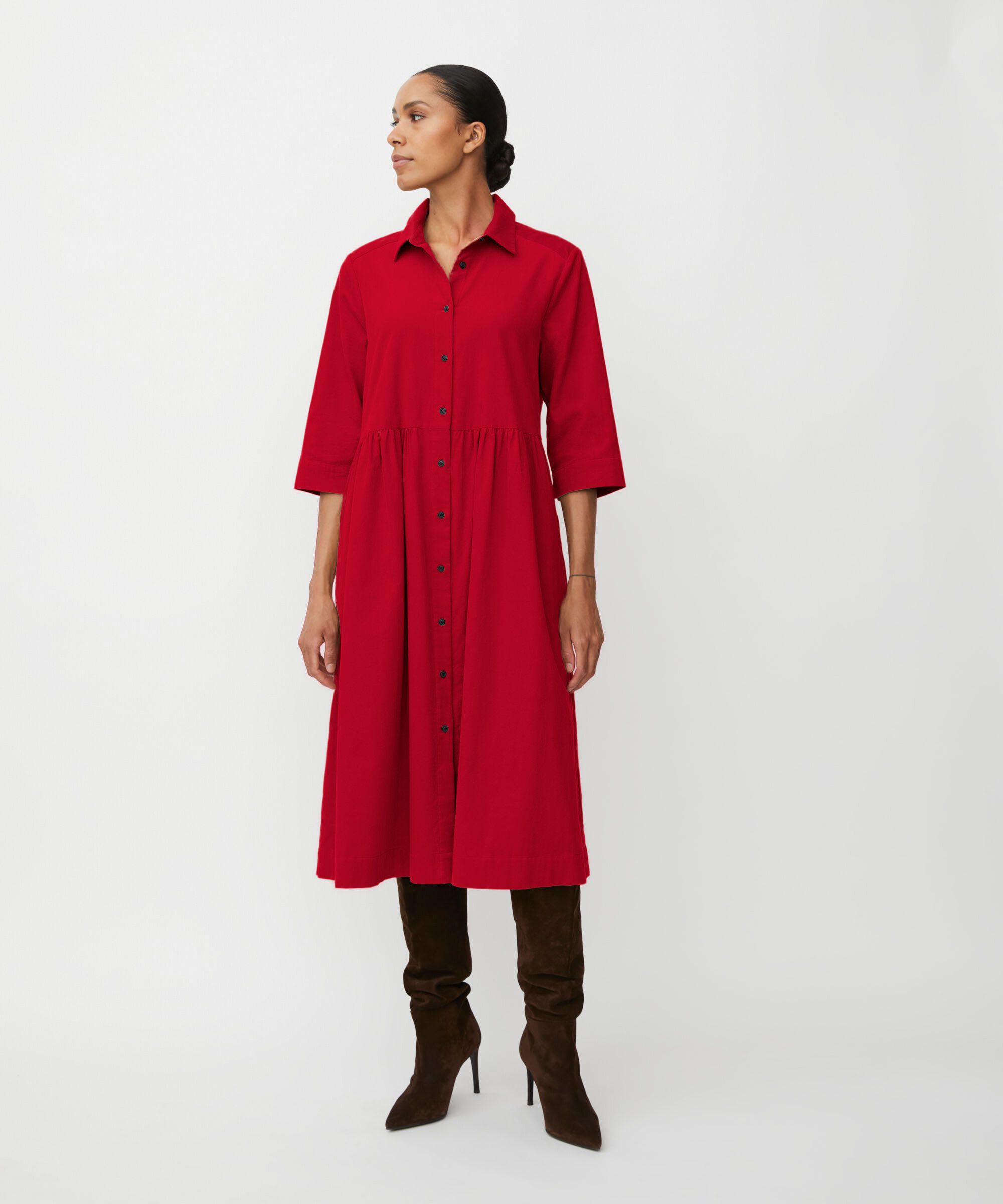 Nynisla Shirt Dress, Scarlet Sage