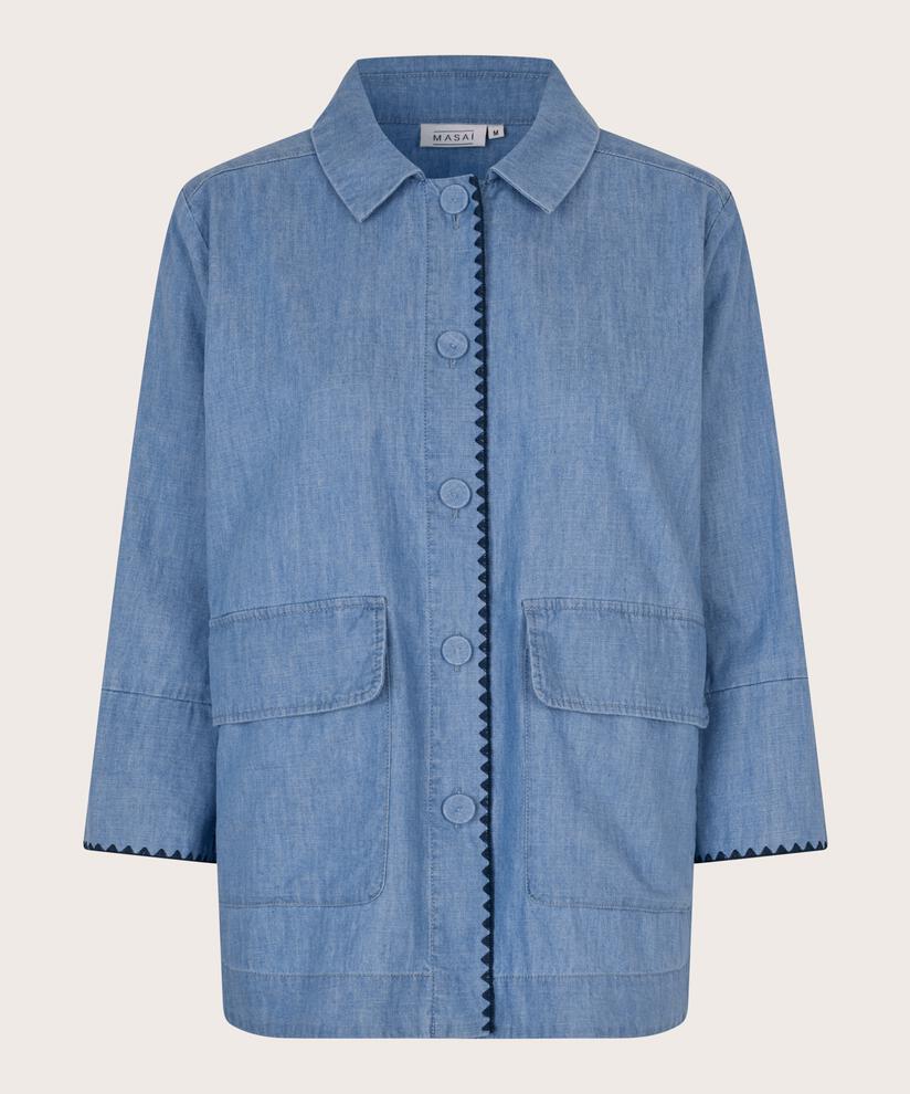 Imanea Denim Shirt Jacket, Blue Denim