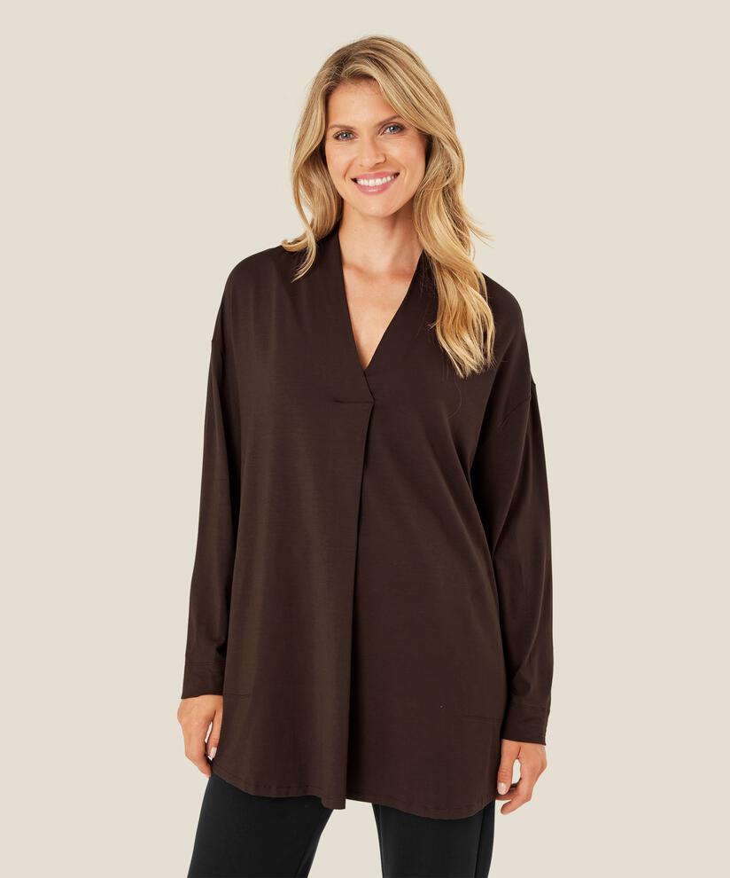Gisan JERSEY Tunic, Coffee Bean