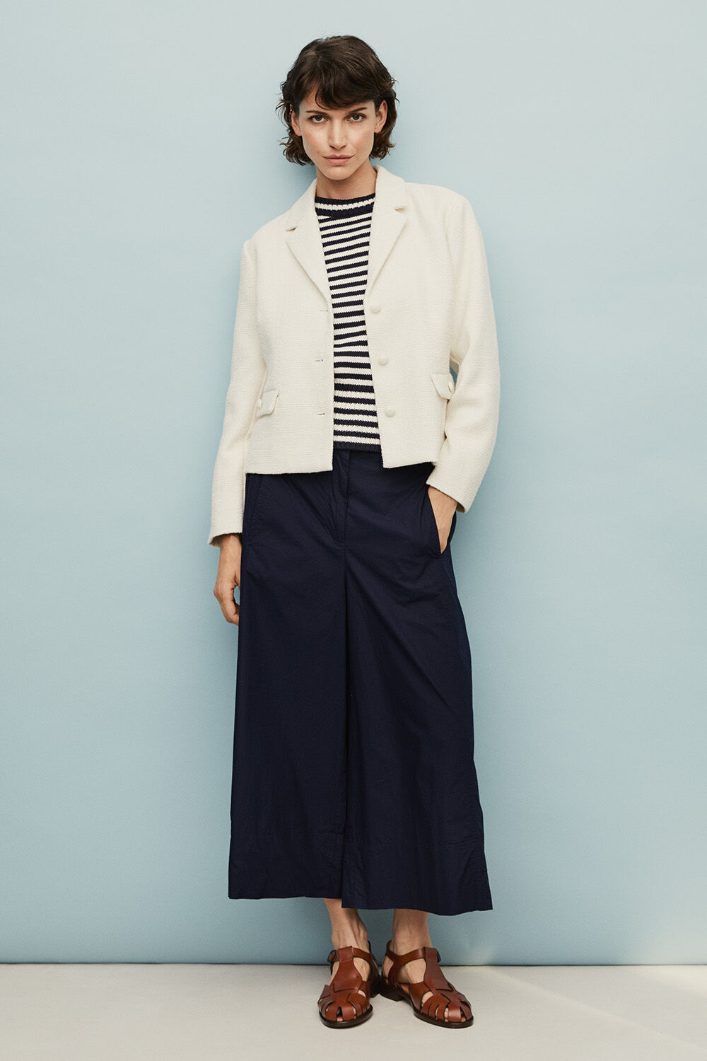 Jaxanja Blazer - Whitecap, Faeleen Jumper - Navy Blazer, Portia Trousers - Navy Blazer