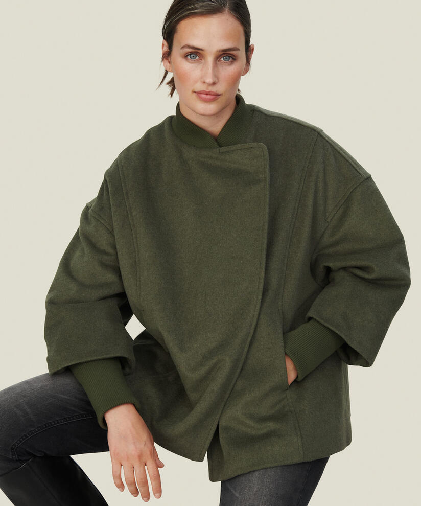 TABITHA WOOL COAT, Sea Turtle