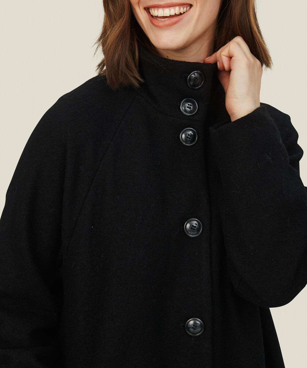 TESSA WOOL COAT, Black