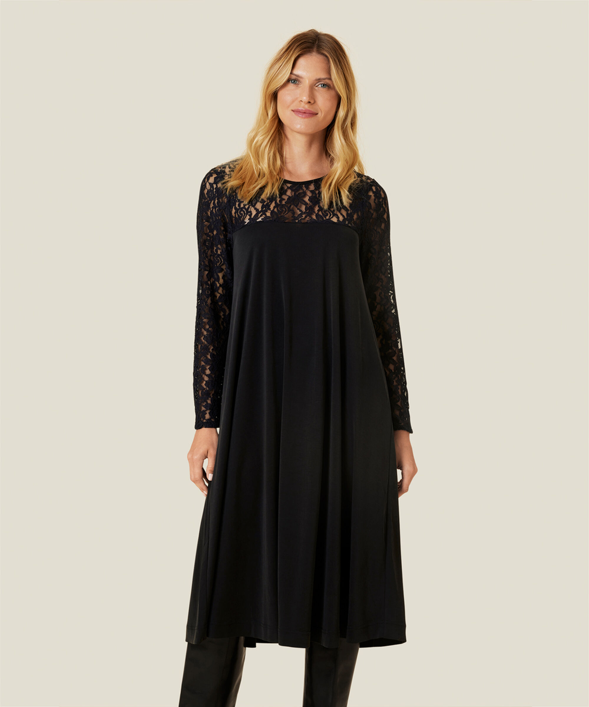 NERIDA JERSEY DRESS, Black