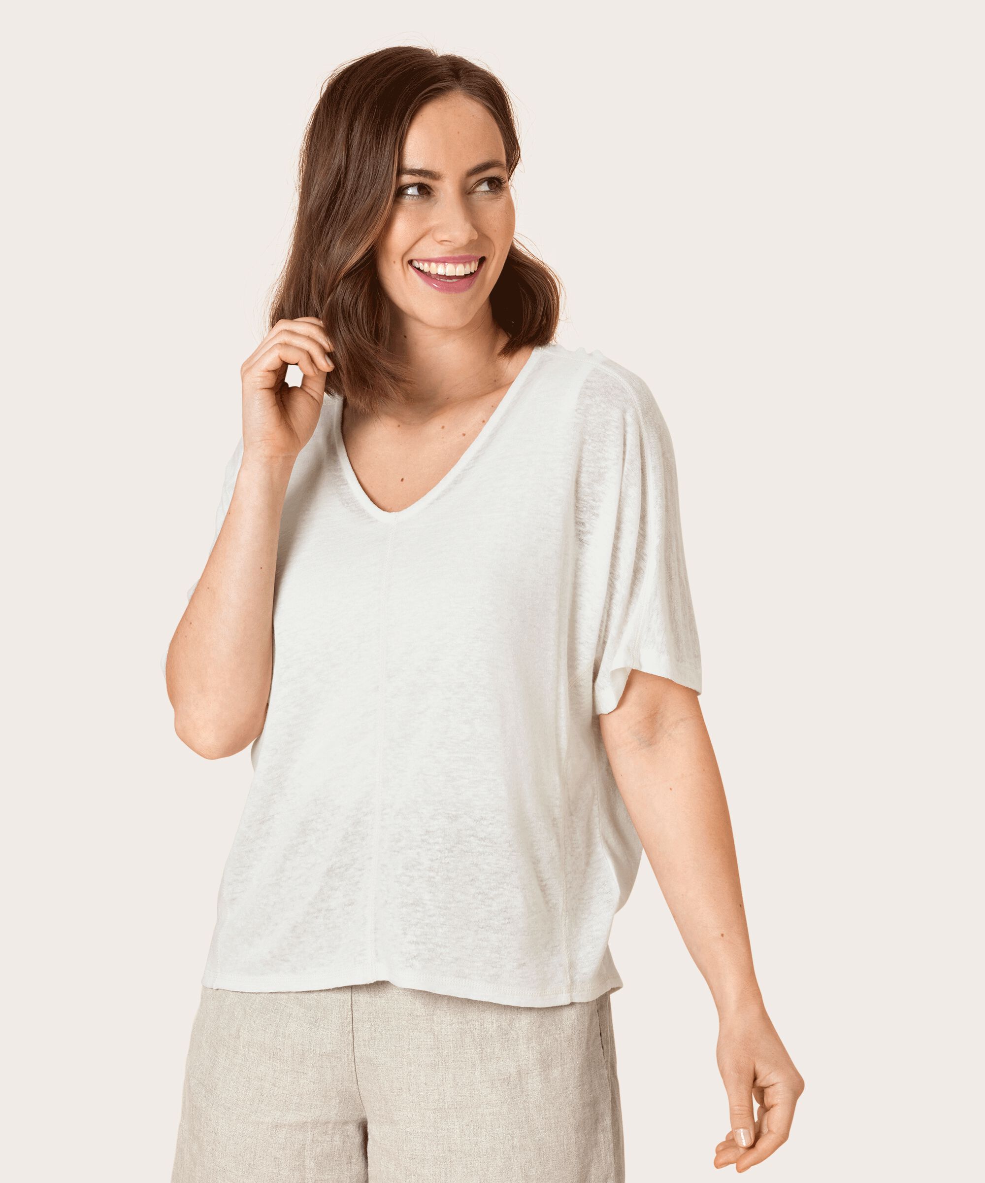 DENA JERSEY TOP, White