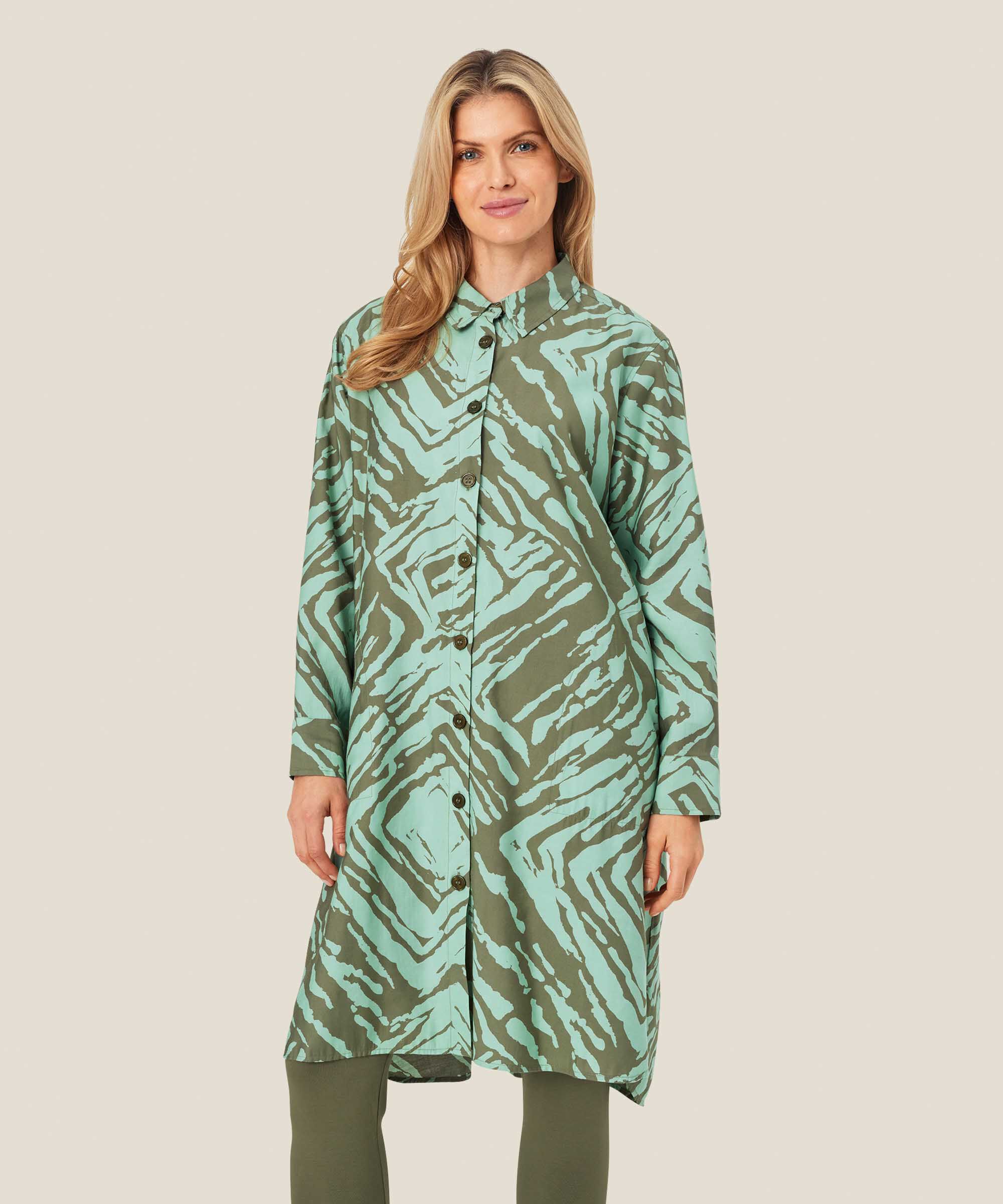 Ninel Shirt Dress, D. Lichen Green