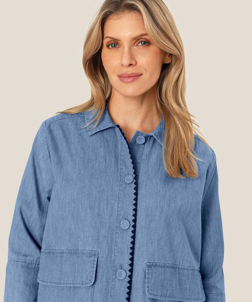 Imanea Denim Shirt Jacket, Blue Denim