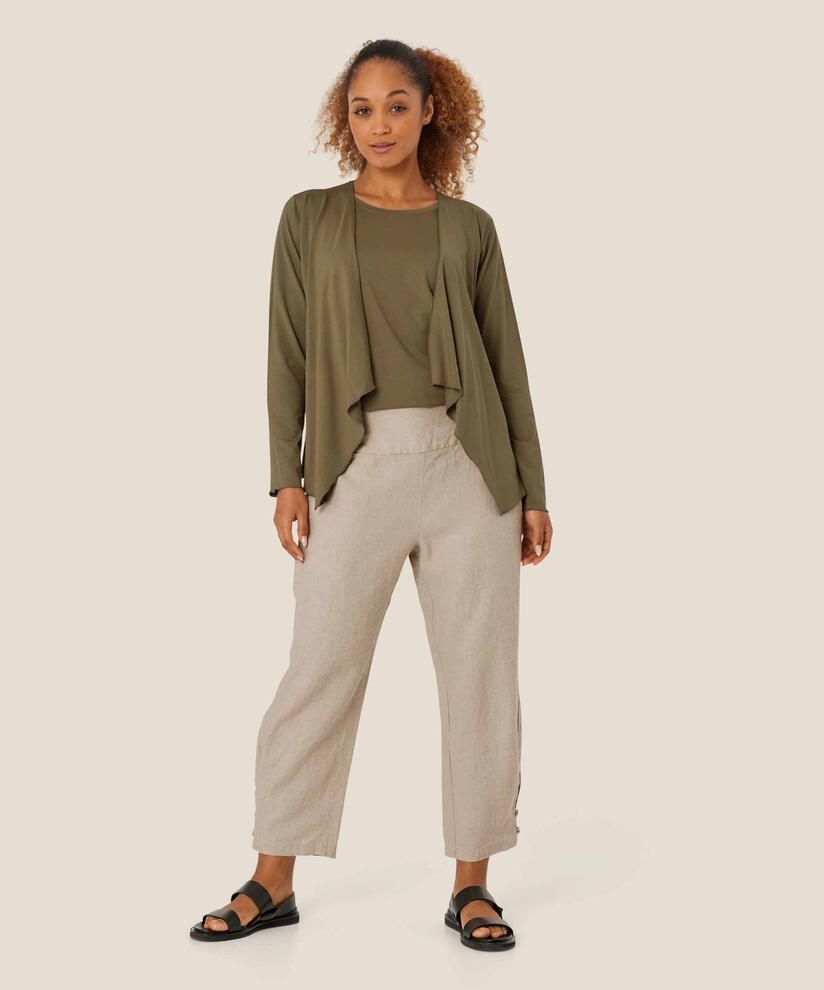 Itally JERSEY Cardigan, Dusky Green