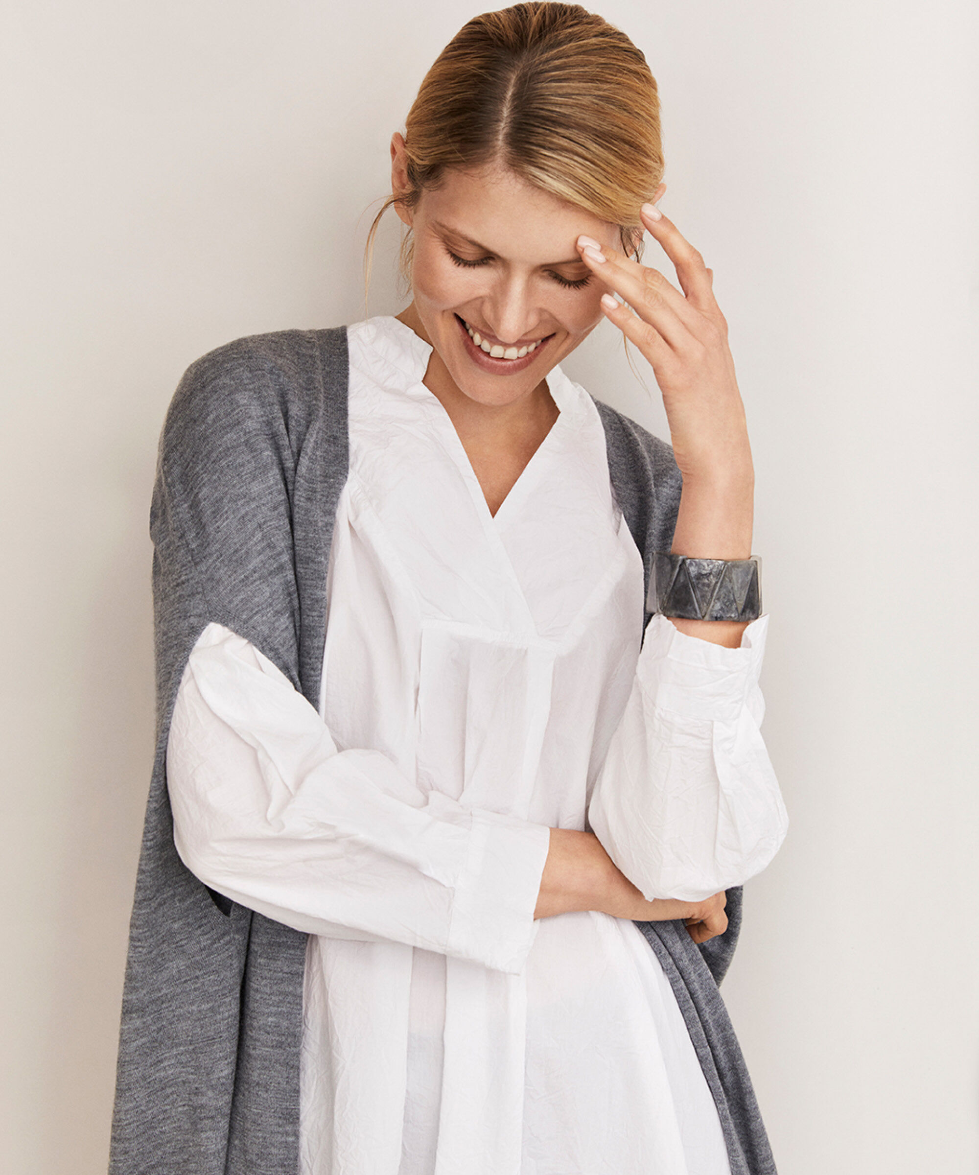 LILLY CARDIGAN, M. Grey mel.