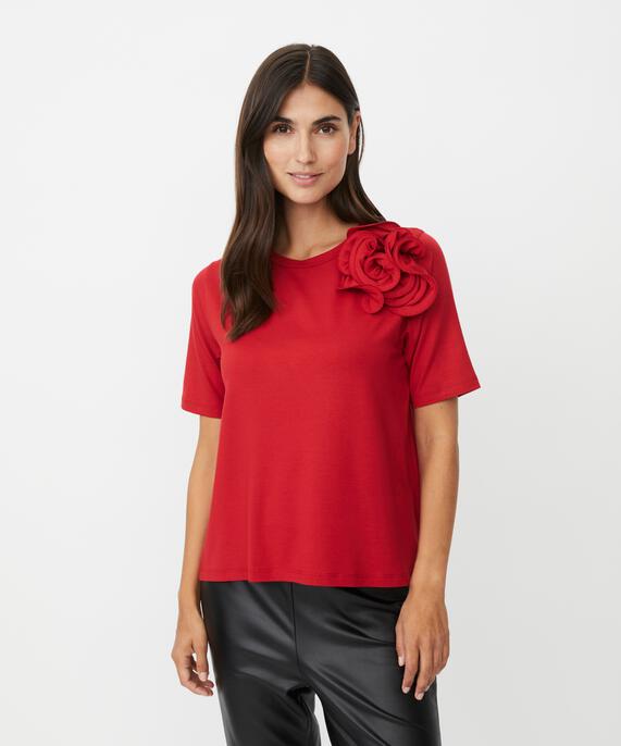 Davienne JERSEY Top, Scarlet Sage