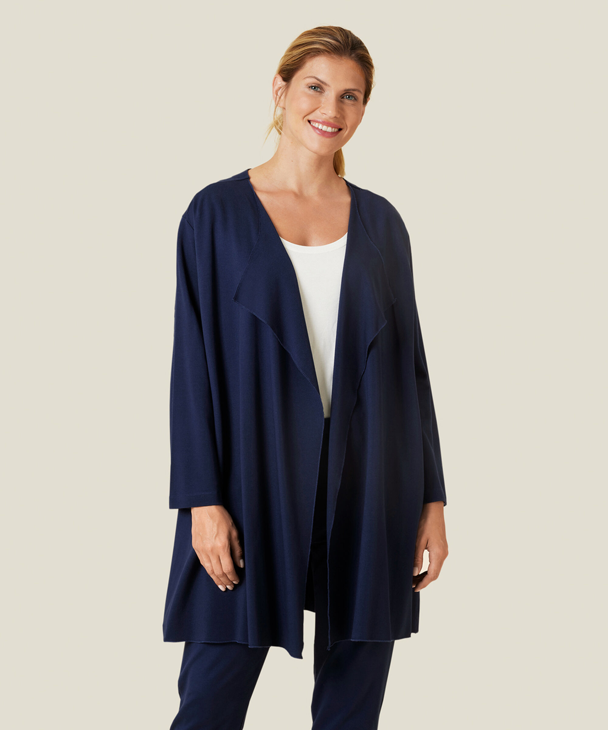 JENAMA JERSEY JACKET, Navy Blazer