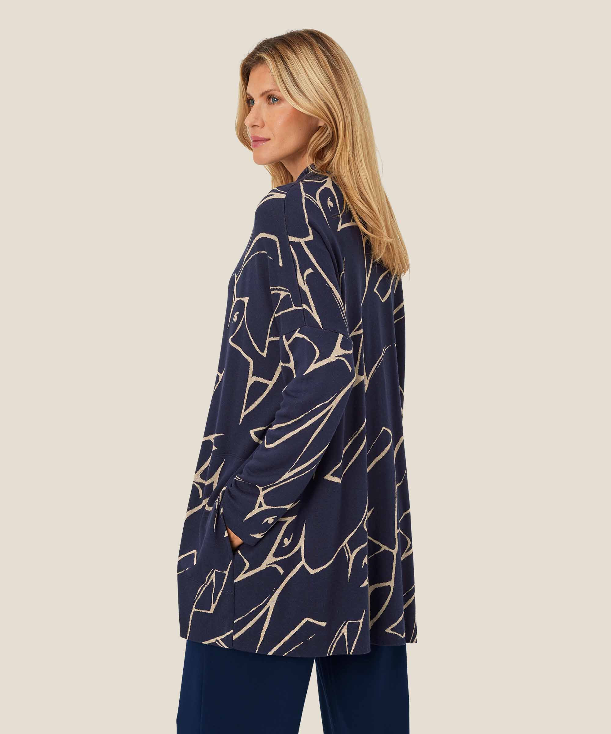 Ilkal JERSEY Cardigan, Navy Blazer