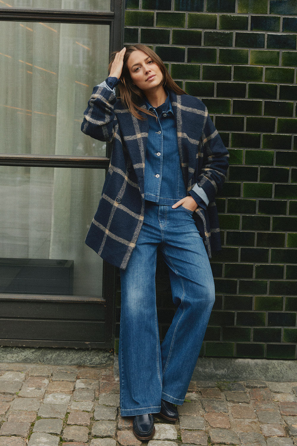 MaTavelon - Navy Blazer, Jovinia Denim Jacket - Blue Denim, Pyravon Trousers - Blue Denim