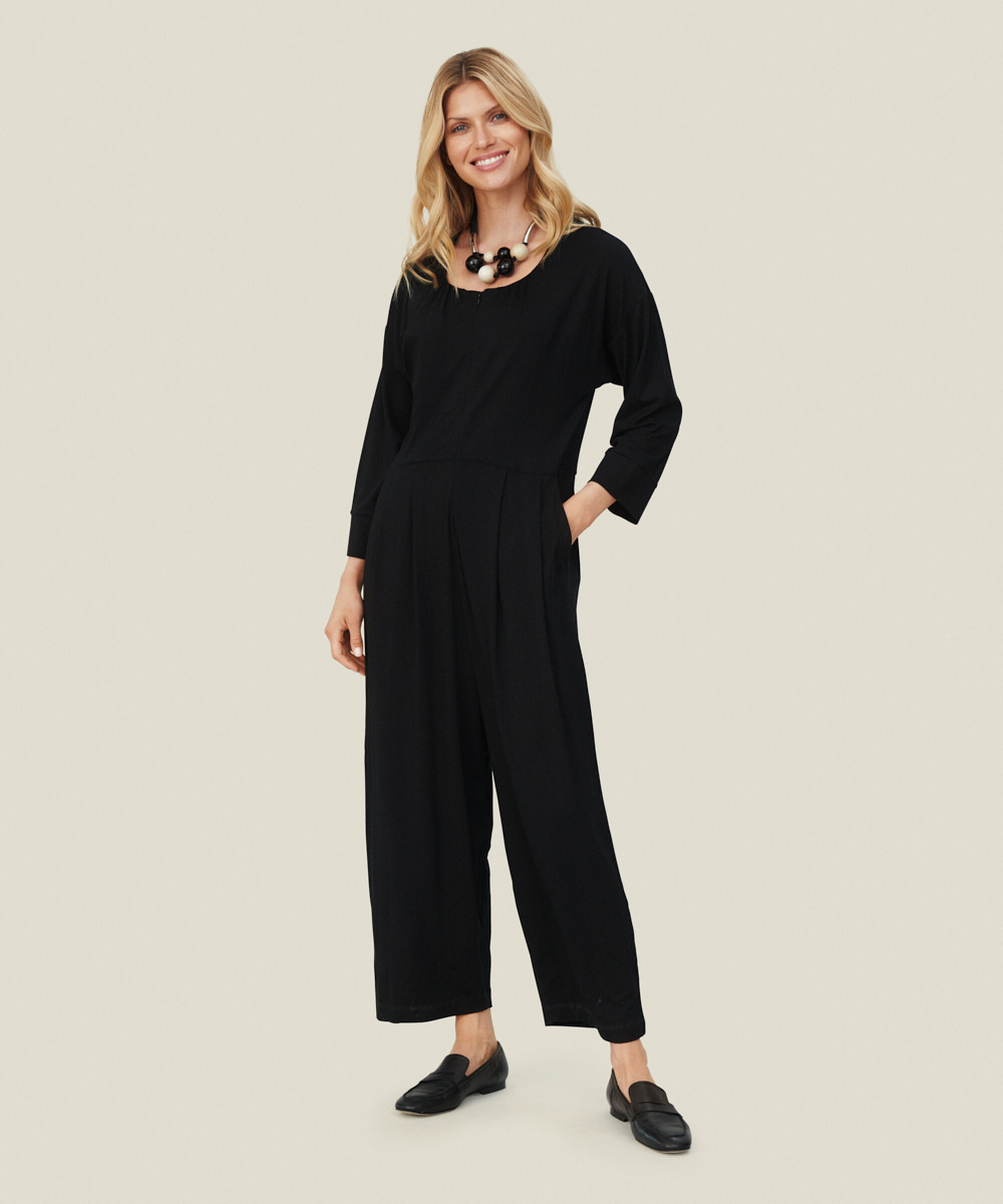 NETTASSA JERSEY JUMPSUIT, Black