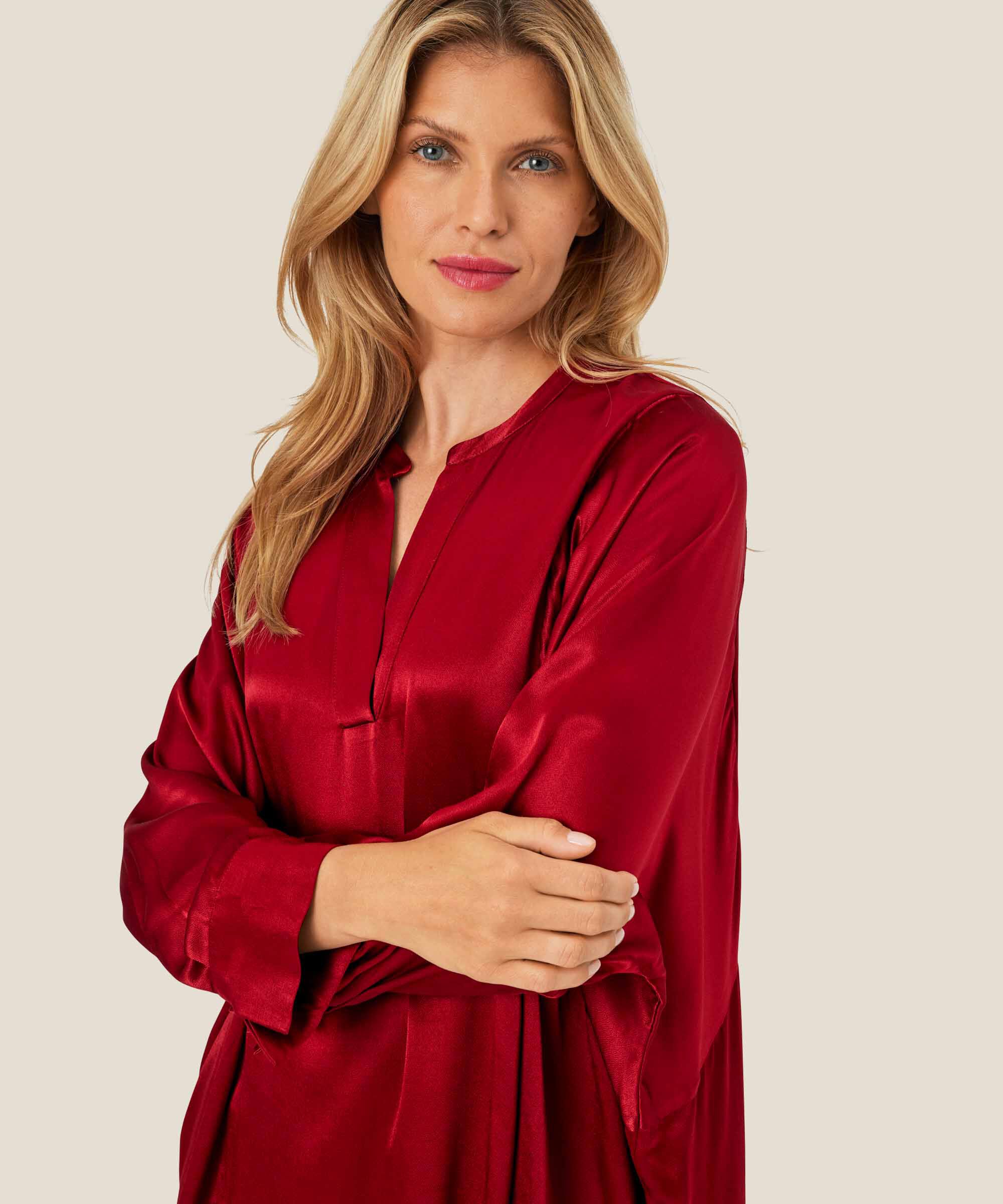 Gabira Tunic, Red Dahlia